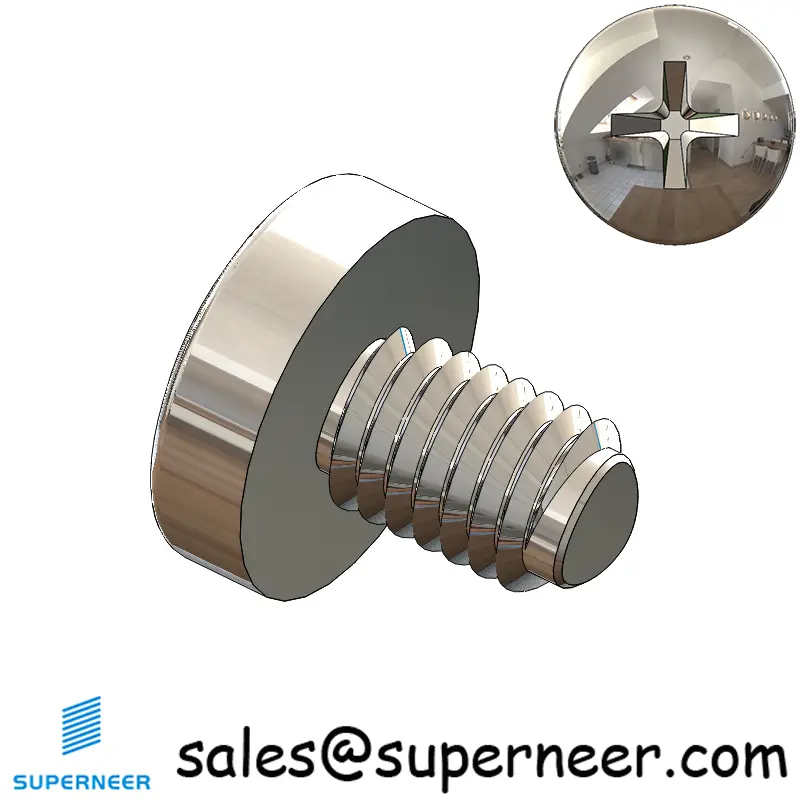 M5 × 7mm Pan Head Phillips-Square Thread Forming Screws for Metal SUS304 Stainless Steel Inox