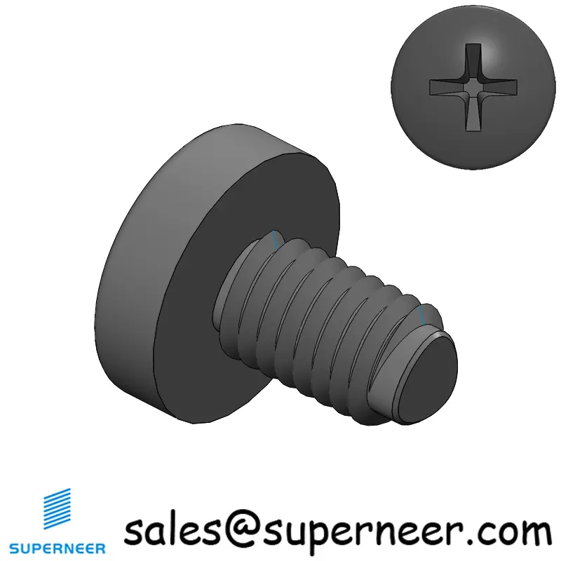 M5 × 8mm Pan Head Phillips-Square Thread Forming Screws for Metal Steel Black