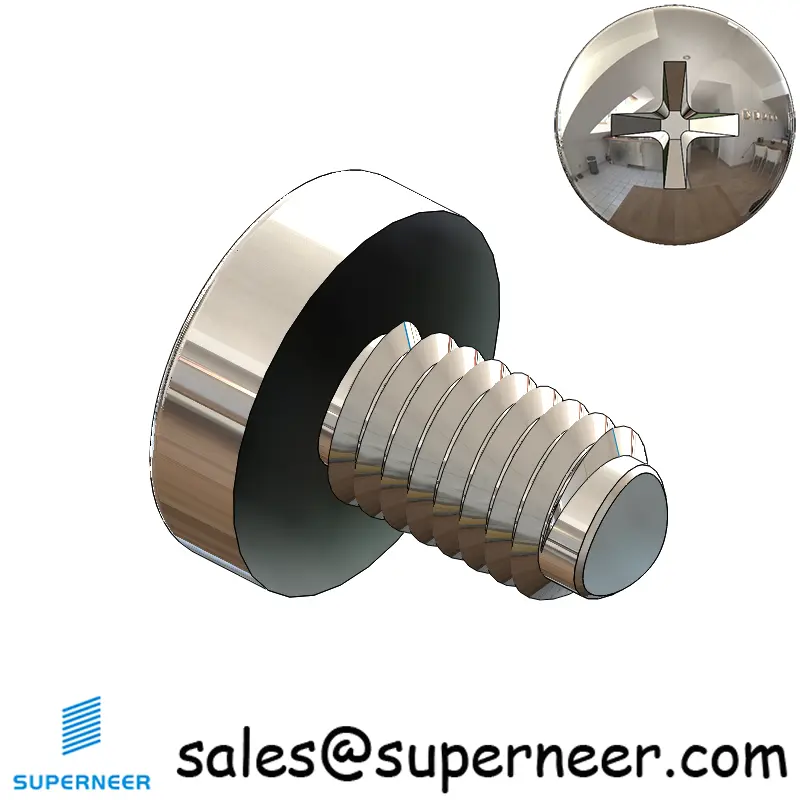 M5 × 8mm Pan Head Phillips-Square Thread Forming Screws for Metal SUS304 Stainless Steel Inox