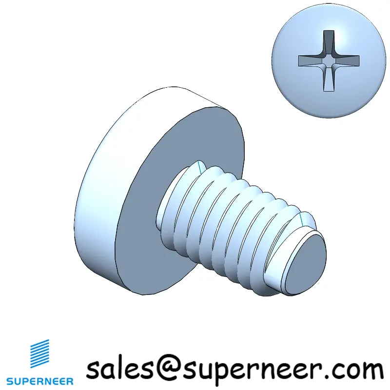 M5 × 8mm Pan Head Phillips-Square Thread Forming Screws for Metal Steel Blue Zinc Plated