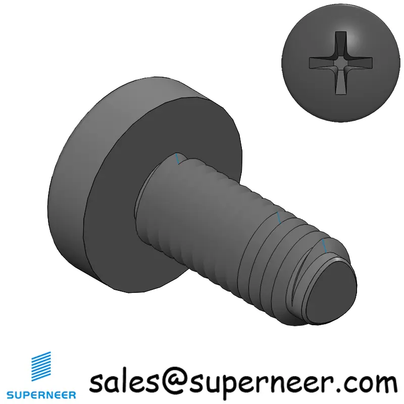 M5 × 12mm Pan Head Phillips-Square Thread Forming Screws for Metal Steel Black