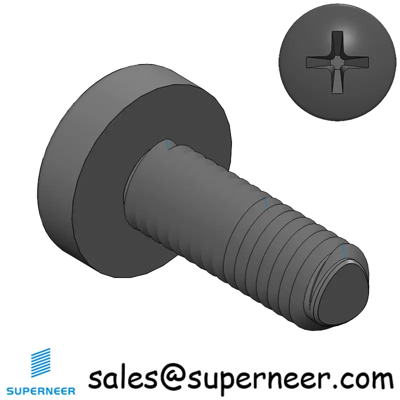 M5 × 14mm Pan Head Phillips-Square Thread Forming Screws for Metal Steel Black