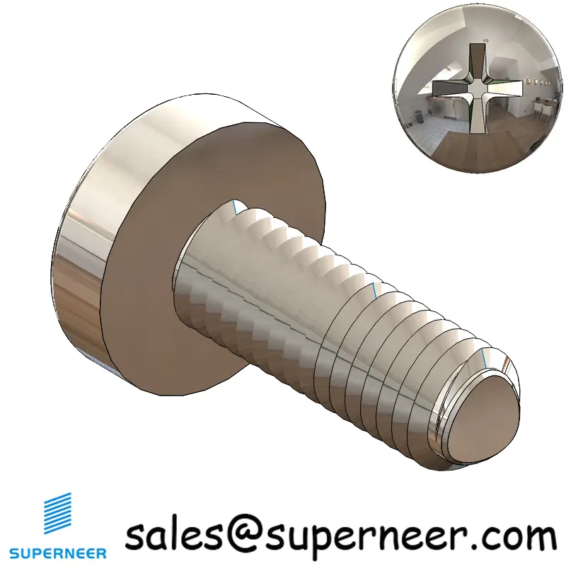 M5 × 14mm Pan Head Phillips-Square Thread Forming Screws for Metal SUS304 Stainless Steel Inox