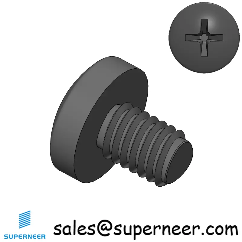 M6 × 8mm Pan Head Phillips-Square Thread Forming Screws for Metal Steel Black