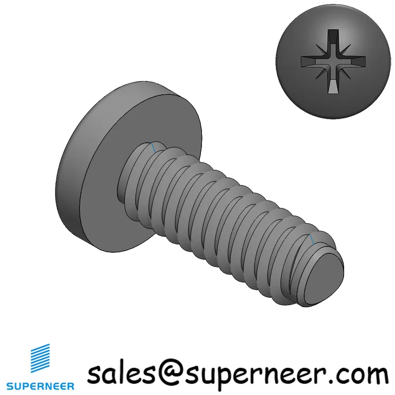 2-56 × 1/4 Pan Head Pozi Thread Forming  Screws for Metal  Steel Black