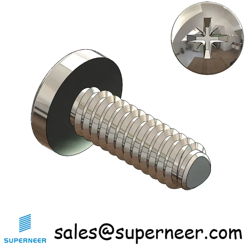 2-56 × 1/4 Pan Head Pozi Thread Forming  Screws for Metal  SUS304 Stainless Steel Inox