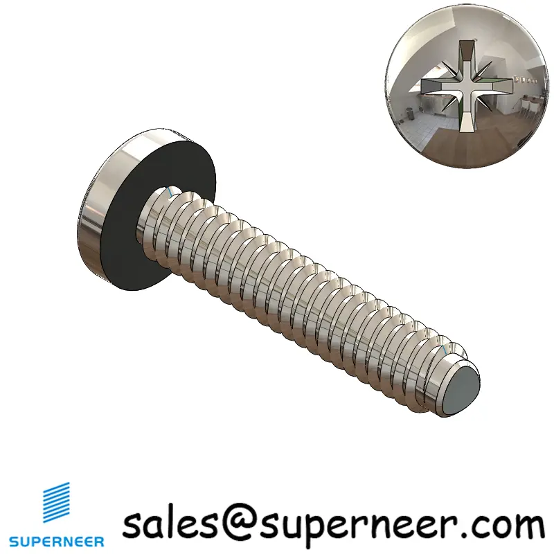 2-56 × 7/16 Pan Head Pozi Thread Forming  Screws for Metal  SUS304 Stainless Steel Inox
