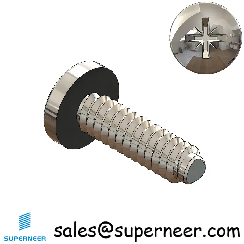 4-40 × 3/8 Pan Head Pozi Thread Forming  Screws for Metal  SUS304 Stainless Steel Inox