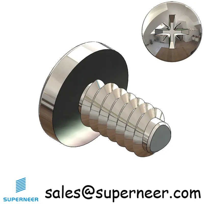 6-32 × 1/4 Pan Head Pozi Thread Forming  Screws for Metal  SUS304 Stainless Steel Inox