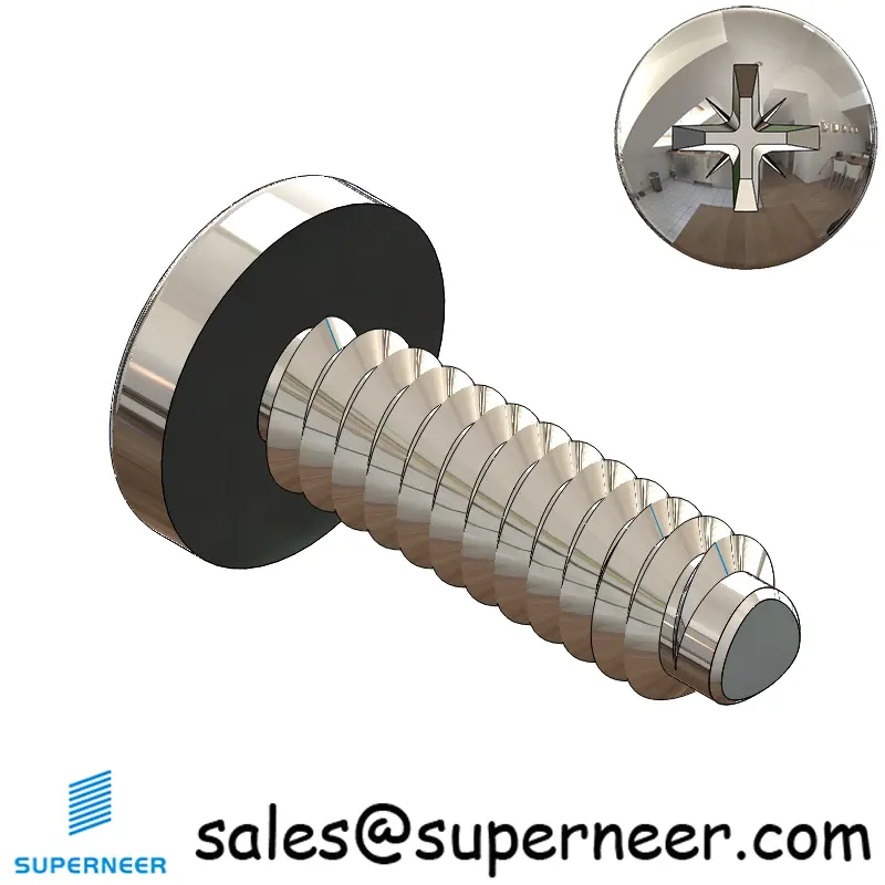 6-32 × 7/16 Pan Head Pozi Thread Forming  Screws for Metal  SUS304 Stainless Steel Inox