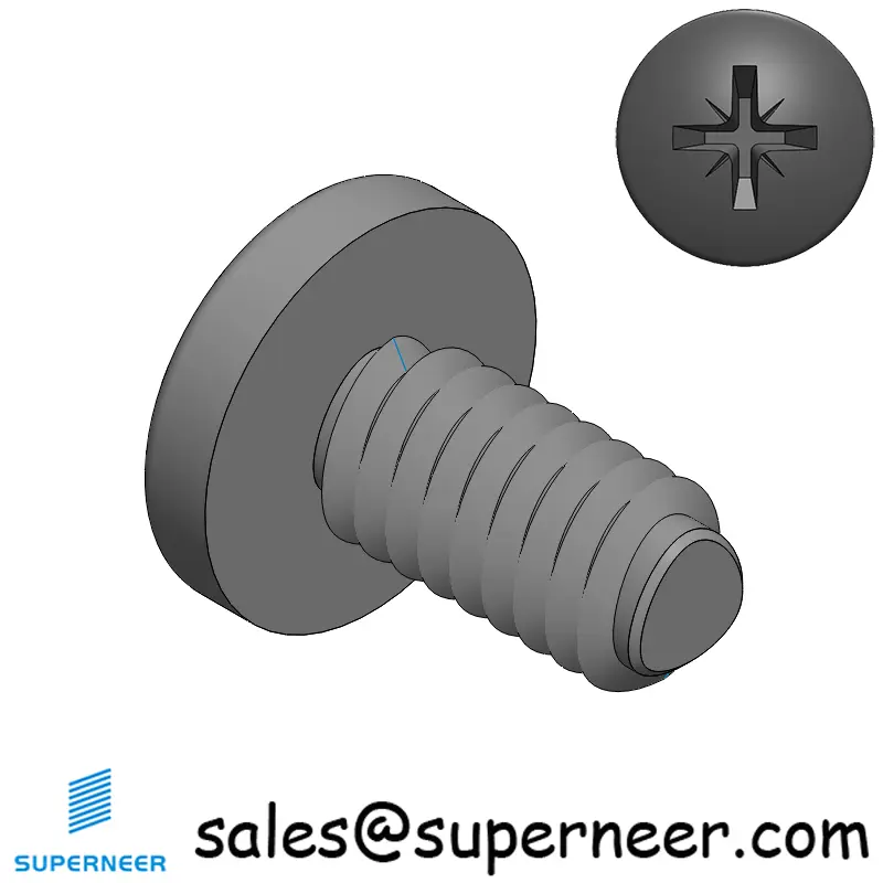 8-32 × 5/16 Pan Head Pozi Thread Forming  Screws for Metal  Steel Black