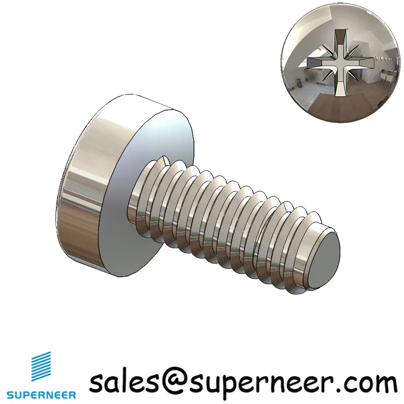 M2.5 × 6mm Pan Head Pozi Thread Forming Screws for Metal SUS304 Stainless Steel Inox