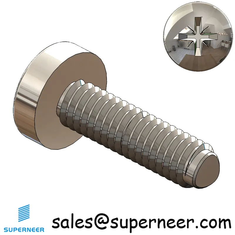 M2.5 × 9mm Pan Head Pozi Thread Forming Screws for Metal SUS304 Stainless Steel Inox