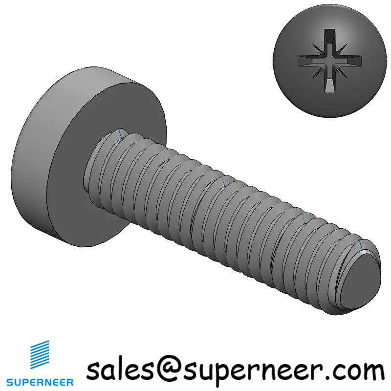 M2.5 × 10mm Pan Head Pozi Thread Forming Screws for Metal Steel Black