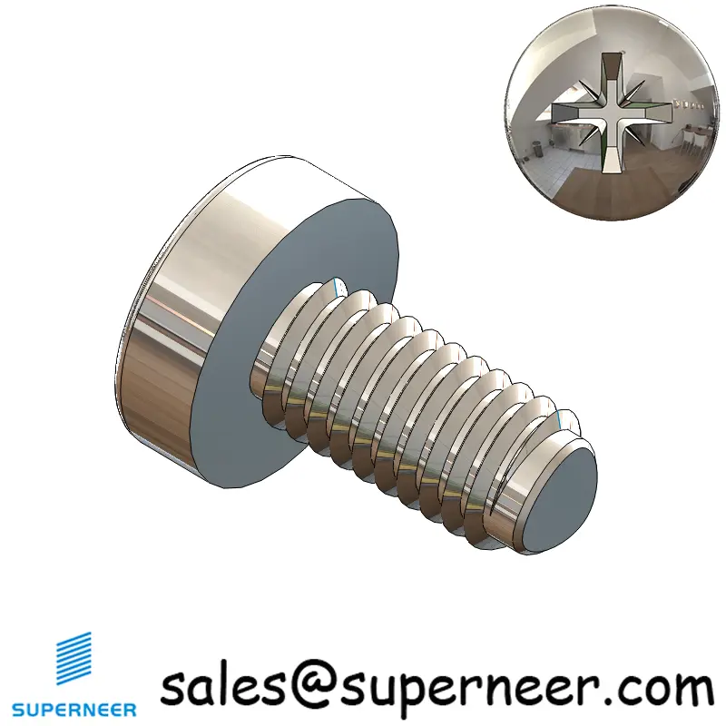 M3 × 6mm Pan Head Pozi Thread Forming Screws for Metal SUS304 Stainless Steel Inox