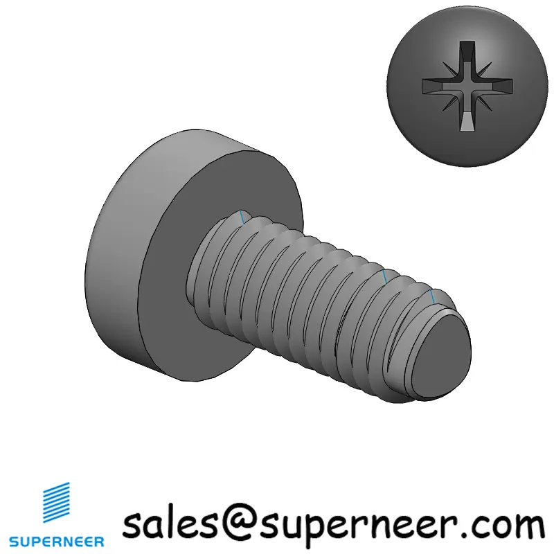 M3 × 7mm Pan Head Pozi Thread Forming Screws for Metal Steel Black