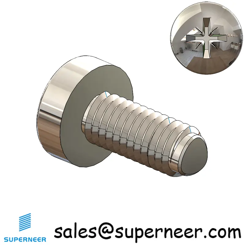 M3 × 7mm Pan Head Pozi Thread Forming Screws for Metal SUS304 Stainless Steel Inox