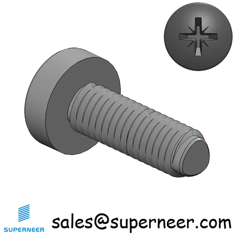 M3 × 9mm Pan Head Pozi Thread Forming Screws for Metal Steel Black