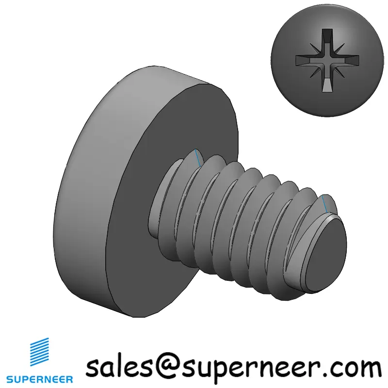 M4 × 6mm Pan Head Pozi Thread Forming Screws for Metal Steel Black