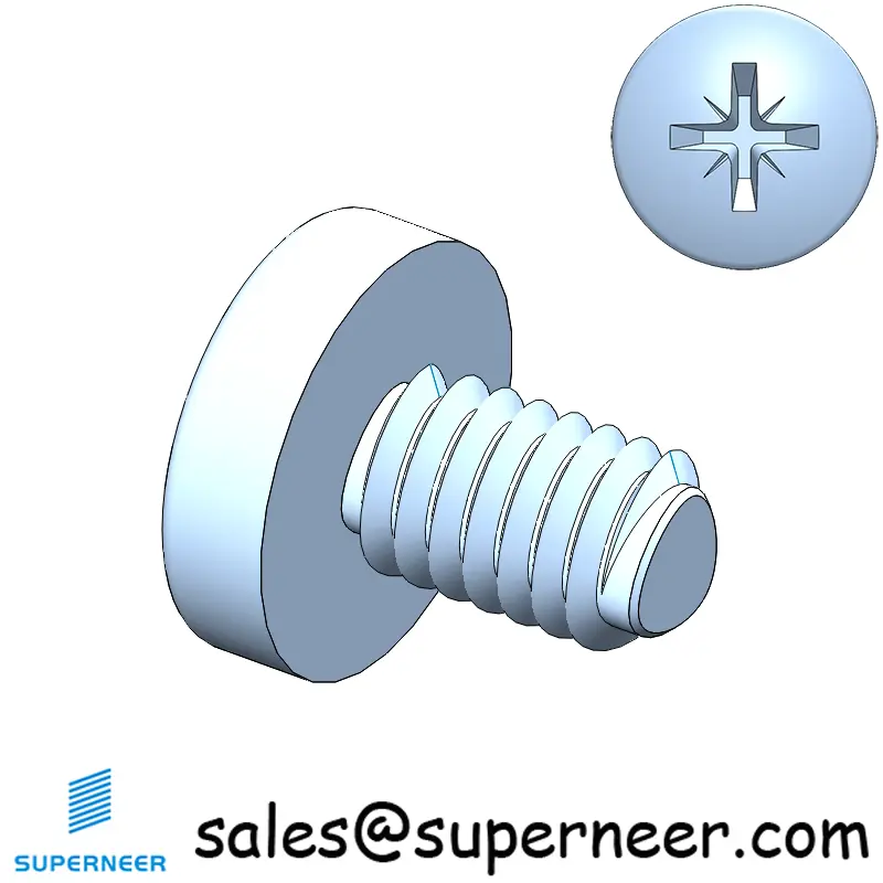 M4 × 6mm Pan Head Pozi Thread Forming Screws for Metal Steel Blue Zinc Plated