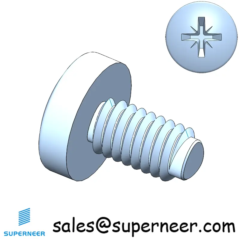 M4 × 7mm Pan Head Pozi Thread Forming Screws for Metal Steel Blue Zinc Plated