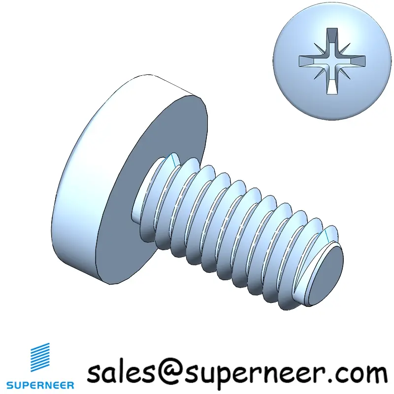 M4 × 8mm Pan Head Pozi Thread Forming Screws for Metal Steel Blue Zinc Plated