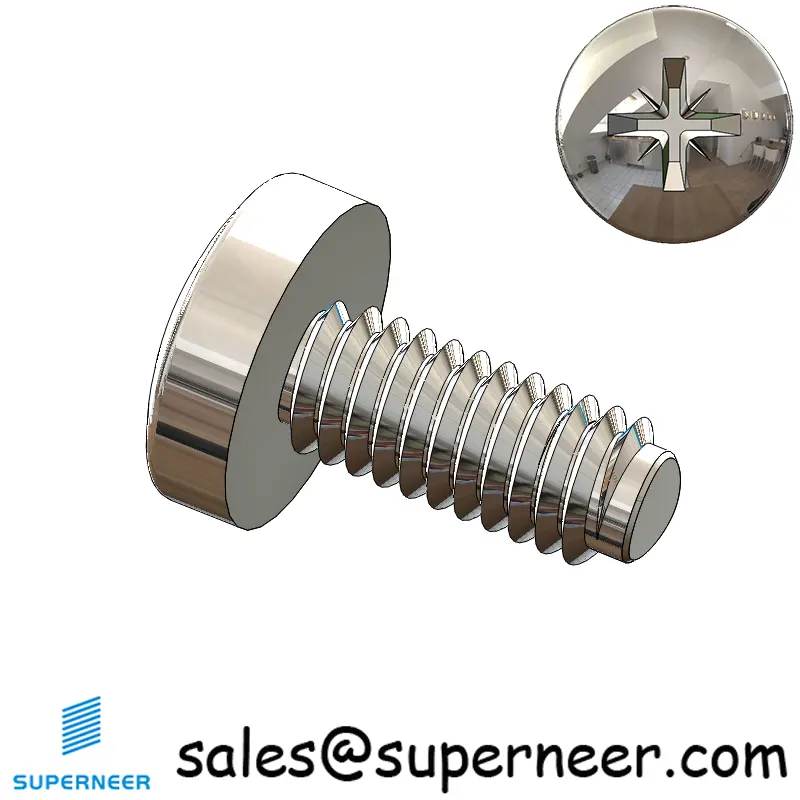 M4 × 9mm Pan Head Pozi Thread Forming Screws for Metal SUS304 Stainless Steel Inox