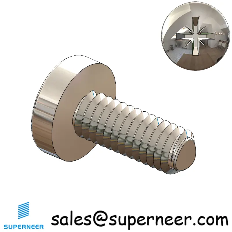 M4 × 10mm Pan Head Pozi Thread Forming Screws for Metal SUS304 Stainless Steel Inox