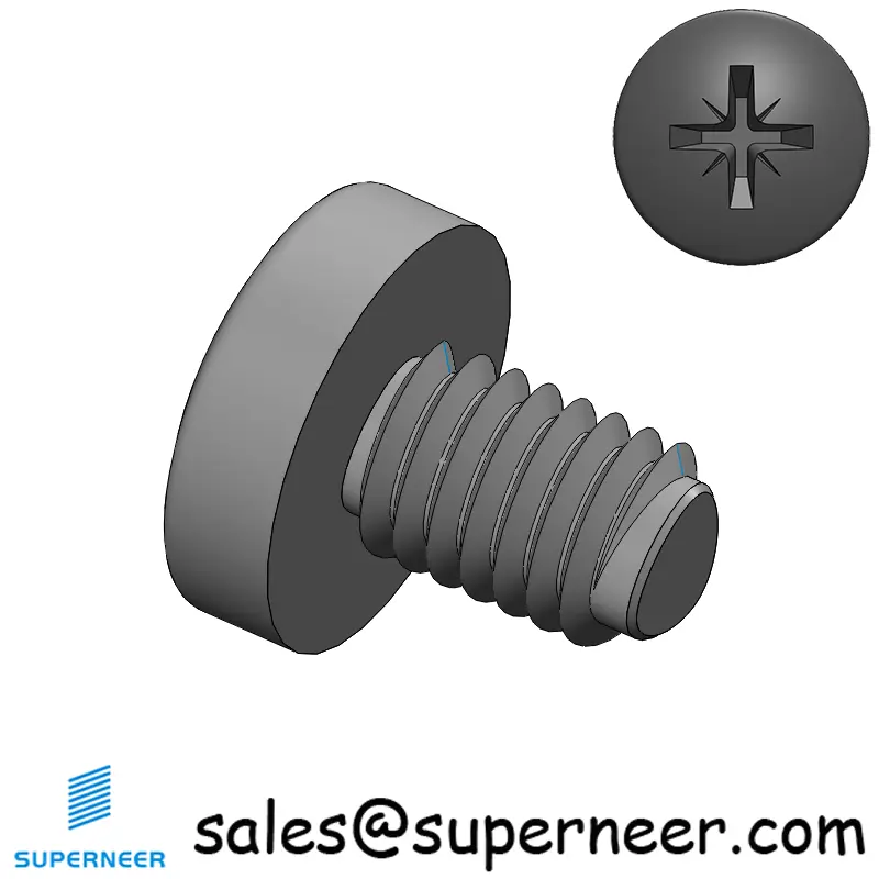 M5 × 7mm Pan Head Pozi Thread Forming Screws for Metal Steel Black