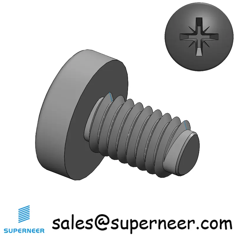 M5 × 8mm Pan Head Pozi Thread Forming Screws for Metal Steel Black