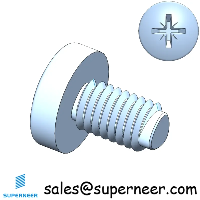 M5 × 8mm Pan Head Pozi Thread Forming Screws for Metal Steel Blue Zinc Plated