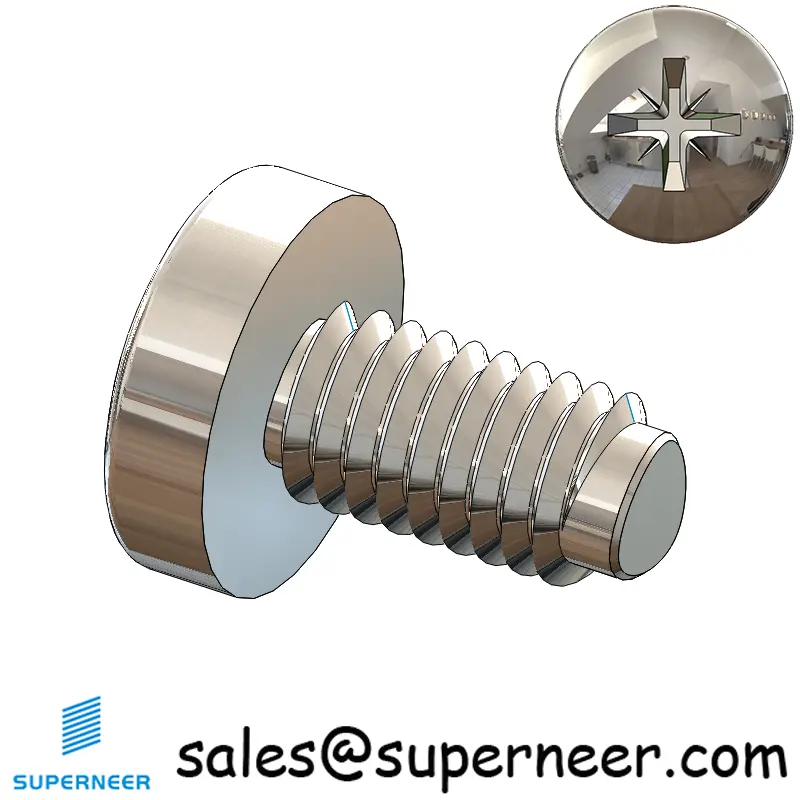 M5 × 9mm Pan Head Pozi Thread Forming Screws for Metal SUS304 Stainless Steel Inox