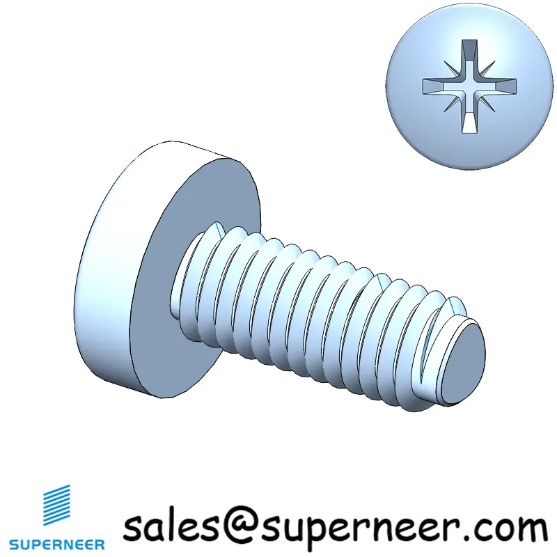 M5 × 12mm Pan Head Pozi Thread Forming Screws for Metal Steel Blue Zinc Plated