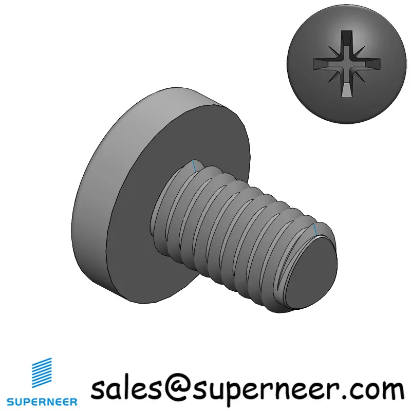 M6 × 10mm Pan Head Pozi Thread Forming Screws for Metal Steel Black