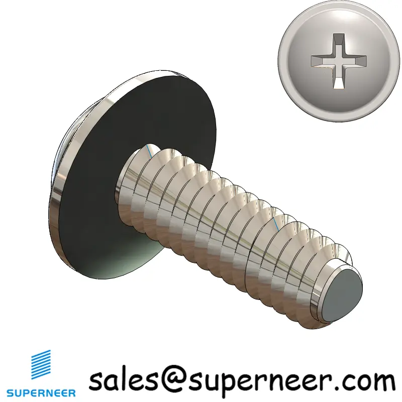 8-32 × 1/2 Pan Washer Phillips Thread Forming  Screws for Metal  SUS304 Stainless Steel Inox