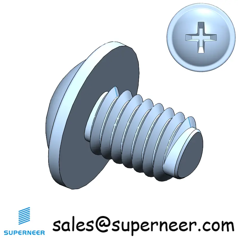 M5 × 7mm Pan Washer Phillips Thread Forming Screws for Metal Steel Blue Zinc Plated