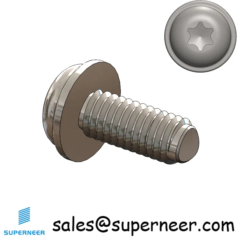 M3 × 7mm Pan Washer Torx Thread Forming Screws for Metal SUS304 Stainless Steel Inox