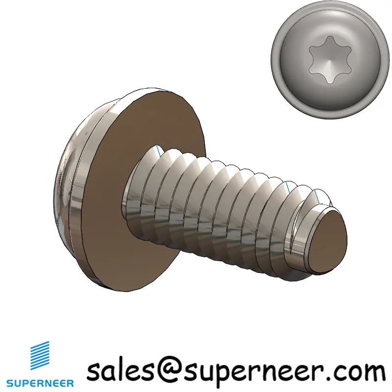 M4 × 9mm Pan Washer Torx Thread Forming Screws for Metal SUS304 Stainless Steel Inox