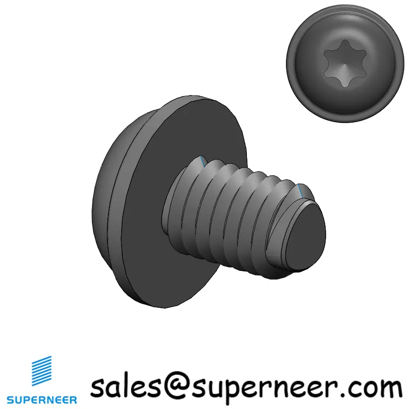 M5 × 7mm Pan Washer Torx Thread Forming Screws for Metal Steel Black