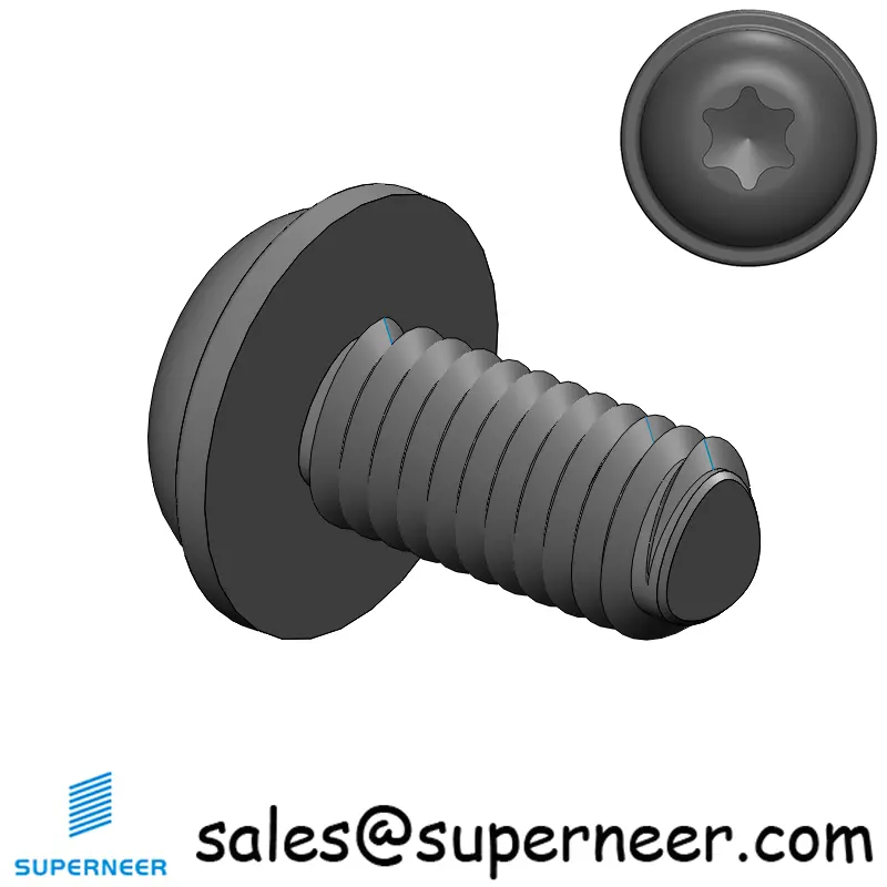 M5 × 10mm Pan Washer Torx Thread Forming Screws for Metal Steel Black