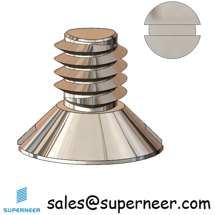 M4 × 6mm Flat Head Slot Thread Forming Screws for Metal SUS304 Stainless Steel Inox