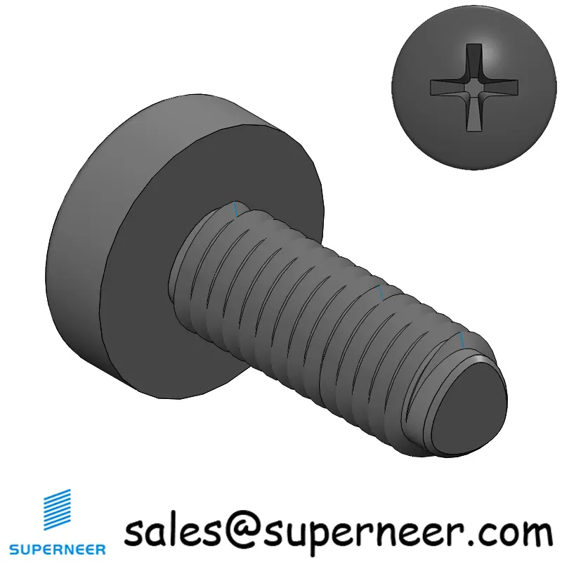 M3 × 8mm Pan Head Phillips-Square Thread Forming Screws for Metal Steel Black
