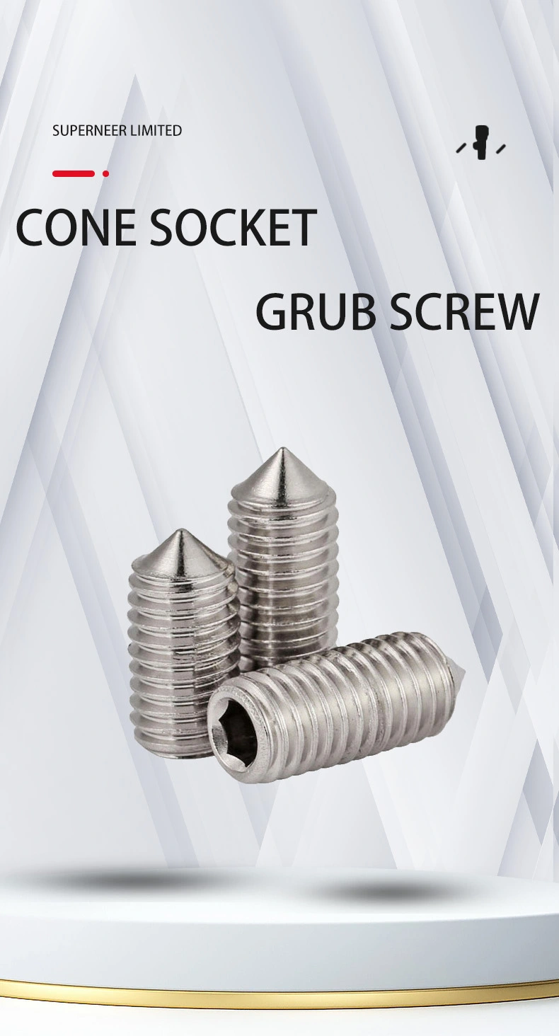 M1.8 x 2.5mm Socket Set Screw Cone Point SUS304 Stainless Steel Inox DIN914