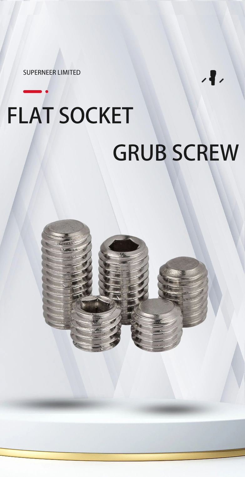 8 x 3/8" Flat Socket Set Screws SUS304 Stainless Steel Inox