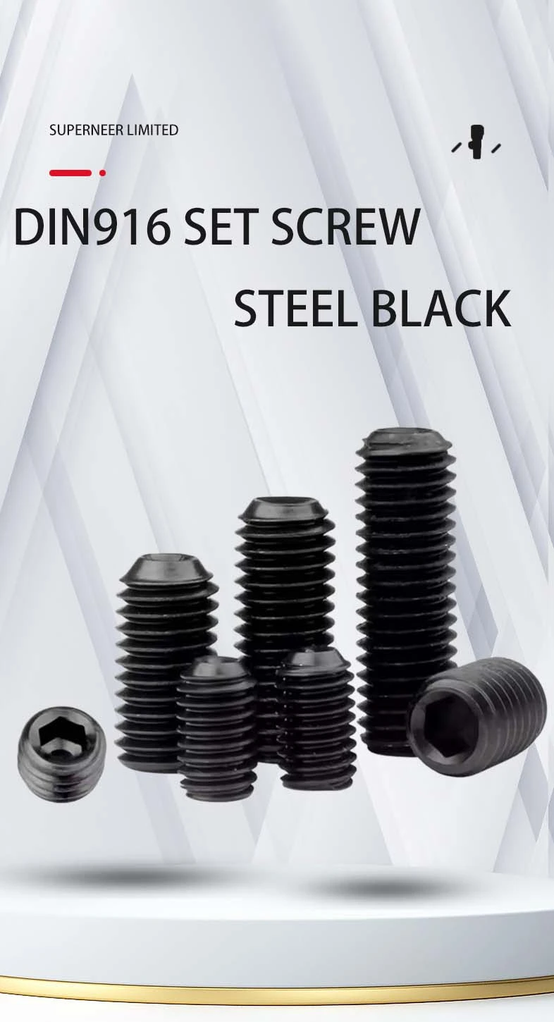 M2 x 5mm Socket Cup Point Set Screws Steel Black DIN916