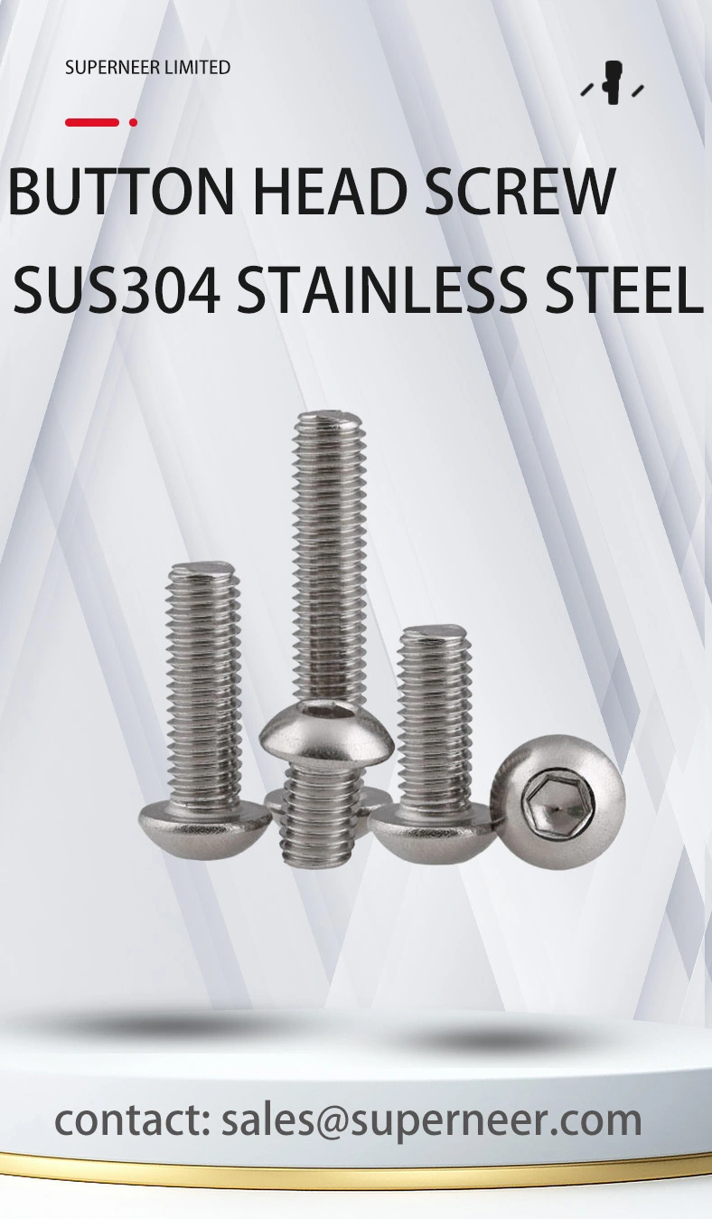 4-40 x 3/8"  Button Head Socket Cap Machine Screw SUS304 Stainless Steel Inox