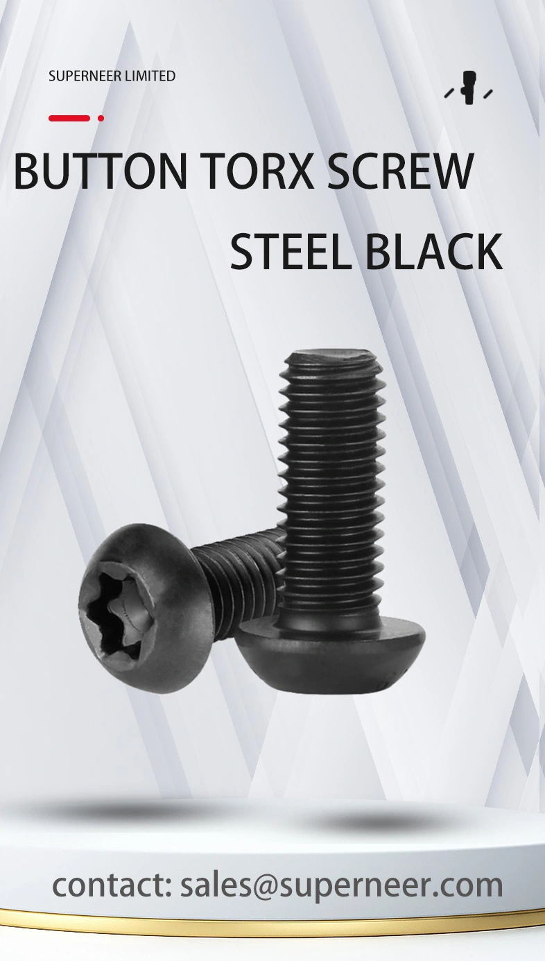 2-56 x 1/8" Button Head Torx Machine Screw Steel Black 