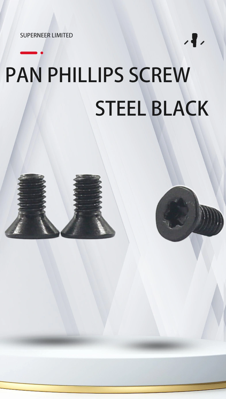 M3 x 6 mm Flat Head 82° Torx Machine Screw Steel Black