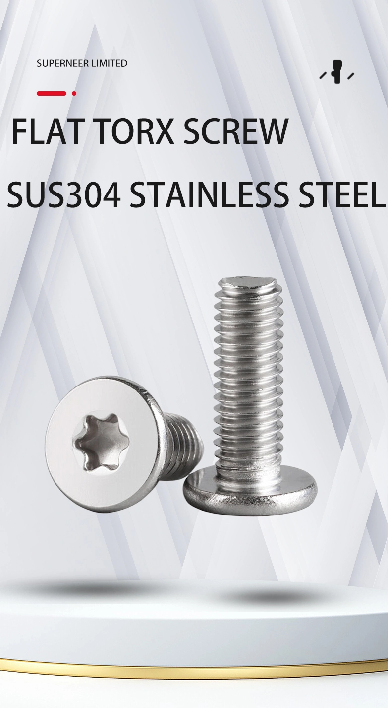 M2 x 2.5mm Flat Head Torx Machine Screw SUS304 Stainless Steel