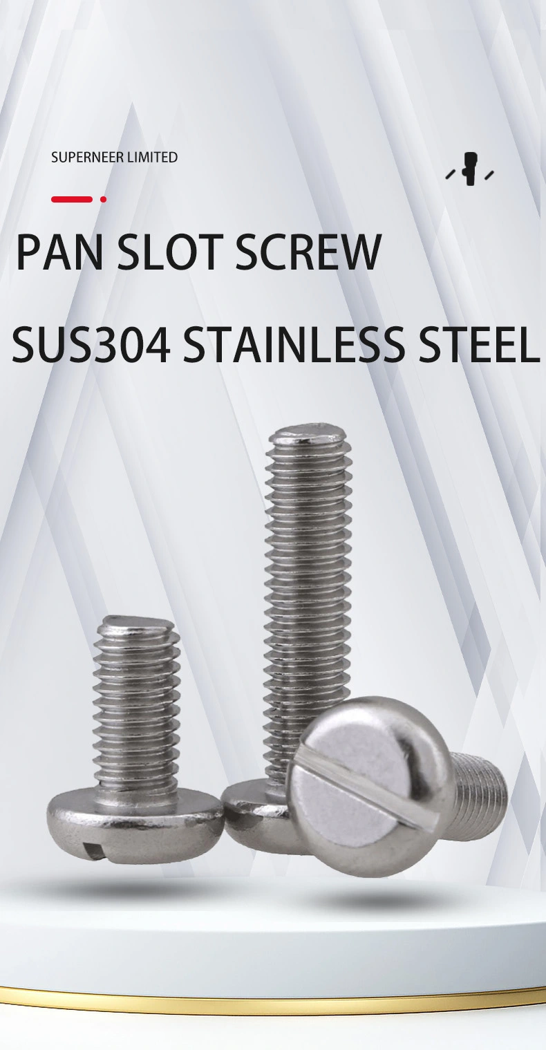 4-40 x 1/4" Pan Head Slotted Machine Screw SUS304 Stainless Steel Inox